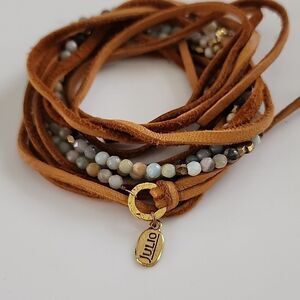 Natural Stones & SuedeJulio Designs Necklace~Bracelet Wrap Euro Summer